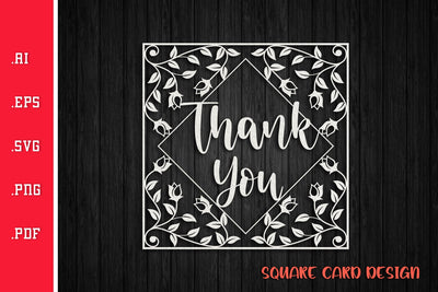 Thank You Card Paper Cut SVG SVG Slim Studio 