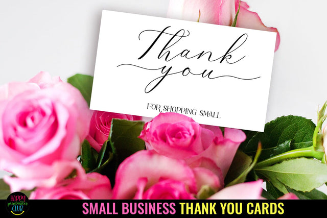 Thank You Cards I Small Business Thank You Cards I Packaging Cards SVG Happy Printables Club 