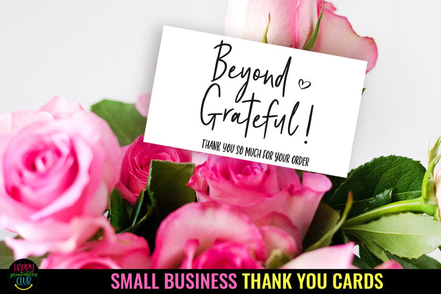 Thank You Cards I Small Business Thank You Cards I Packaging Cards SVG Happy Printables Club 
