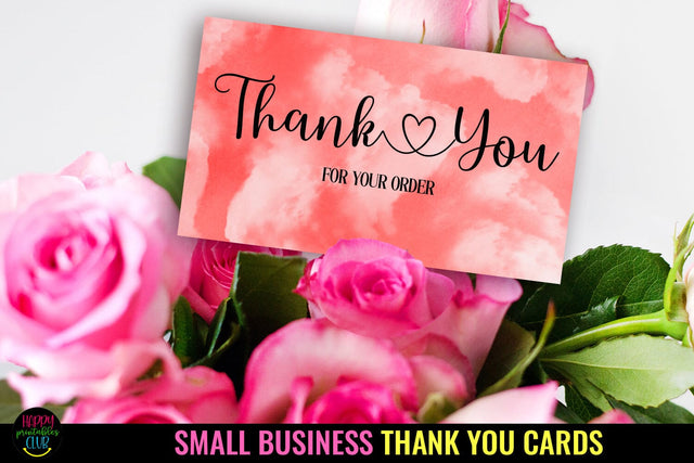 Thank You Cards I Small Business Thank You Cards I Packaging Cards SVG Happy Printables Club 