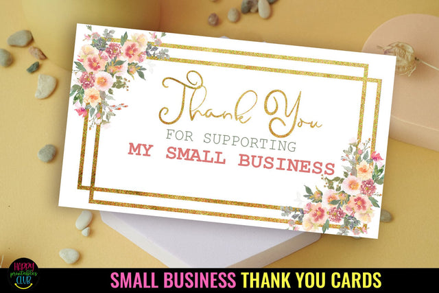 Thank You Cards I Small Business Thank You Cards I Packaging Cards SVG Happy Printables Club 