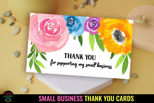 Thank You Cards I Small Business Thank You Cards I Packaging Cards SVG Happy Printables Club 