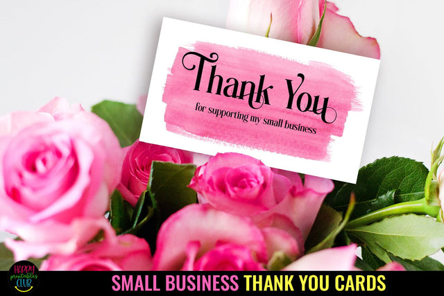 Thank You Cards I Small Business Thank You Cards I Packaging Cards SVG Happy Printables Club 