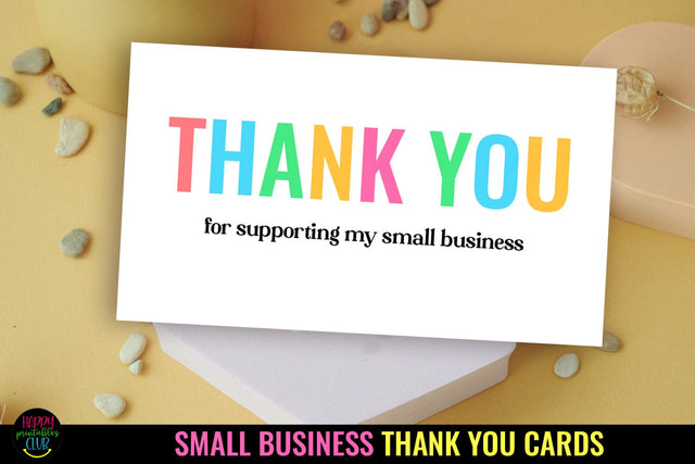 Thank You Cards I Small Business Thank You Cards I Packaging Cards SVG Happy Printables Club 