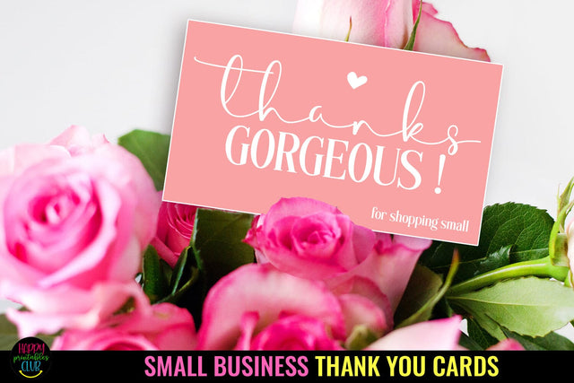Thank You Cards I Small Business Thank You Cards I Packaging Cards SVG Happy Printables Club 