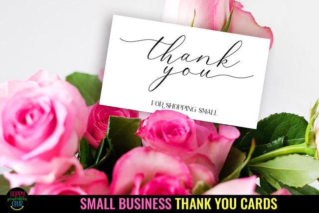 Thank You Cards I Small Business Thank You Cards I Packaging Cards SVG Happy Printables Club 