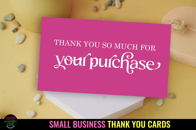 Thank You Cards I Small Business Thank You Cards I Packaging Cards SVG Happy Printables Club 