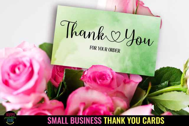 Thank You Cards I Small Business Thank You Cards I Packaging Cards SVG Happy Printables Club 