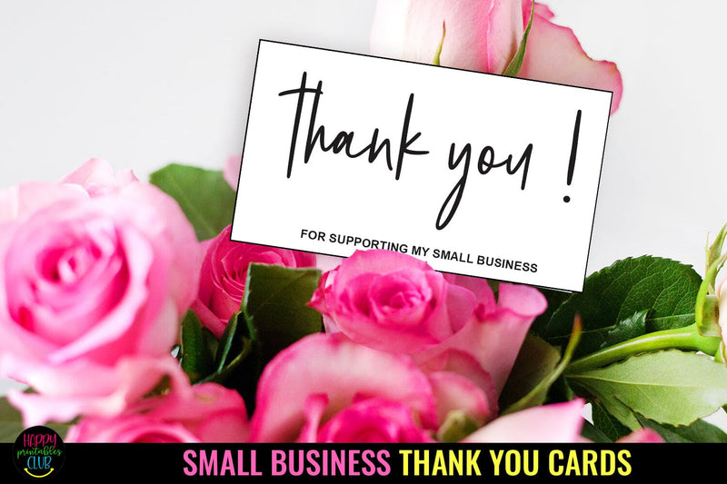 Thank You Cards I Small Business Thank You Cards I Packaging Cards SVG Happy Printables Club 