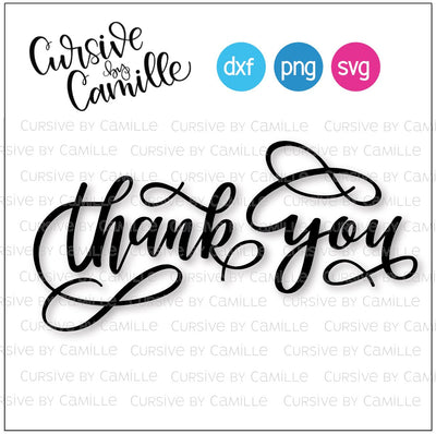 Thank You Cut File Hand Lettered SVG Cursive by Camille 