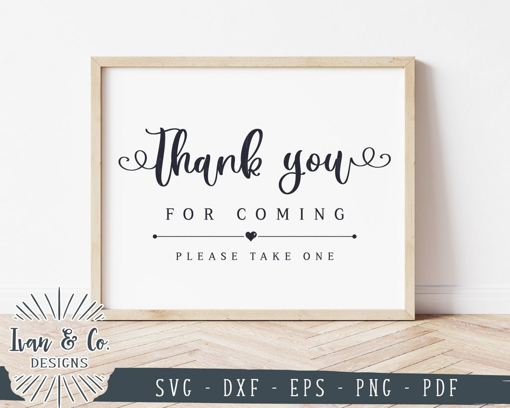 Thank You for Coming SVG Files | Thank You Favors Sign SVG | Wedding ...