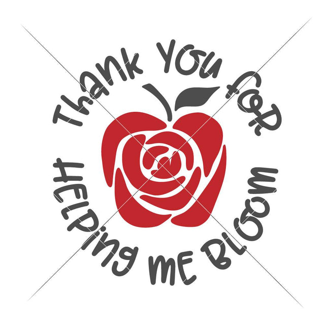 Thank you for helping me bloom Apple Flower - for School Teacher Appreciation Gift - Teacher Gifts SVG Chameleon Cuttables 