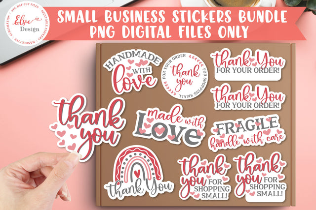 Thank You for Your Business PNG Stickers Bundle SVG Elsie Loves Design 
