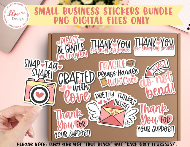 Thank You for Your Business PNG Stickers Bundle SVG Elsie Loves Design 