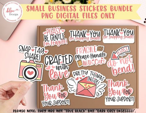 Thank You for Your Business PNG Stickers Bundle SVG Elsie Loves Design 