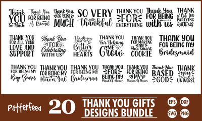 Thank You Gifts SVG Designs Bundle SVG PatternFeed8 