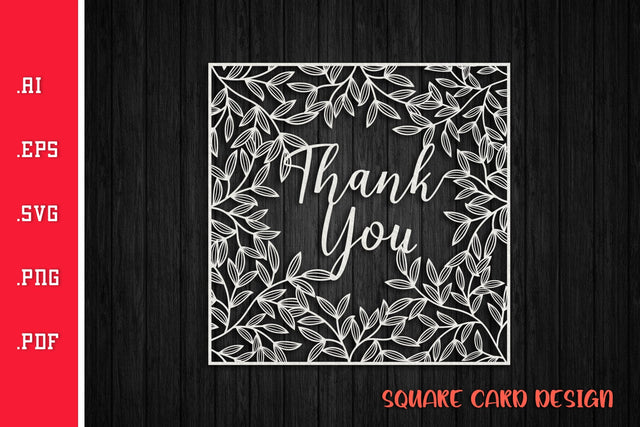 Thank You Greeting Card SVG SVG Slim Studio 