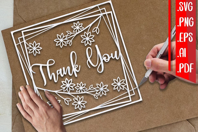 Thank You Papercut 2 - svg eps ai png pdf 3D Paper zafrans studio 