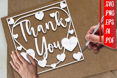 Thank You Papercut 3 - svg eps ai png pdf SVG zafrans studio 
