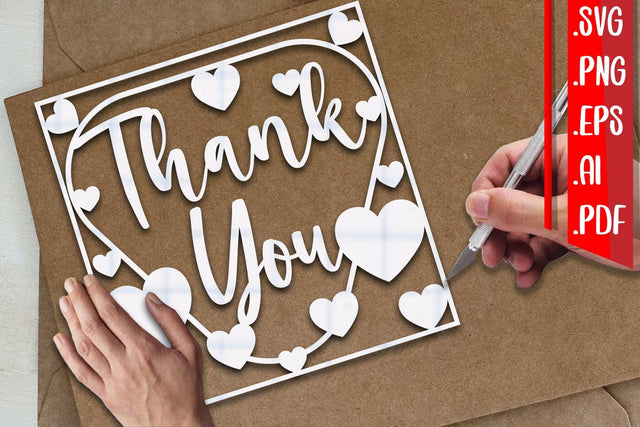Thank You Papercut 3 - svg eps ai png pdf SVG zafrans studio 