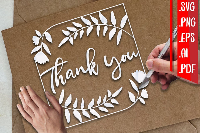 Thank You Papercut 8 SVG zafrans studio 
