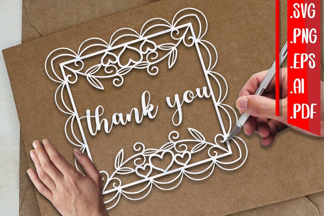 Thank You Papercut 9 SVG zafrans studio 