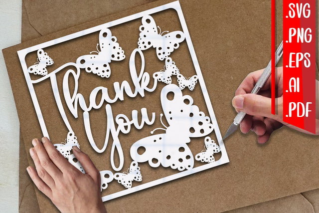 Thank You Papercut - svg eps ai png pdf 3D Paper zafrans studio 