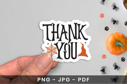 Thank You PNG, Halloween Printable Sticker Sublimation CraftLabSVG 