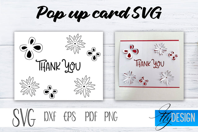 Thank You Pop Up Card SVG, Pop-Up Greeting Card, Cricut Pop Up Card, Mothers Day Svg, 3D Card, Birthday SVG Card SVG Fly Design 