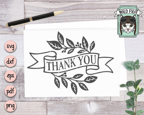 Thank You Ribbon Banner SVG Cut File SVG Wild Pilot 