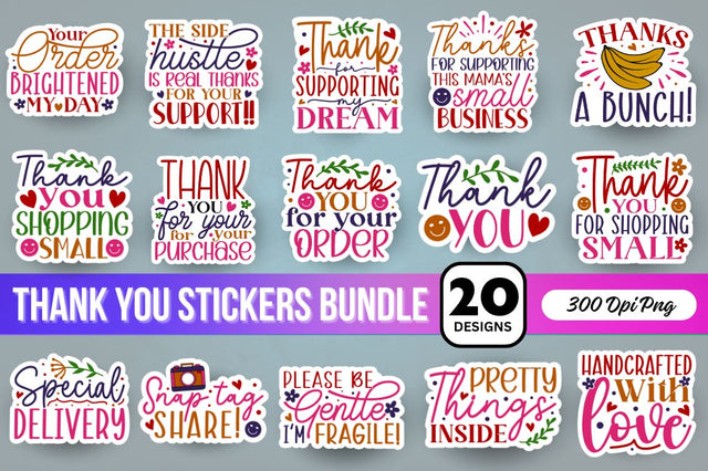 Thank You Stickers Bundle Sublimation Regulrcrative 