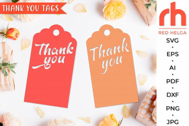 Thank You SVG - Gift Tags Cut Files SVG RedHelgaArt 