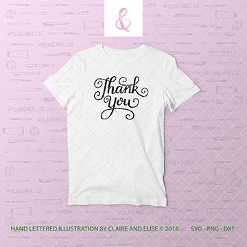 Thank You - SVG PNG DXF Cut File SVG Claire And Elise 