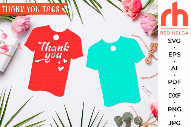 Thank You SVG - T-shirt Tags Cut File SVG RedHelgaArt 