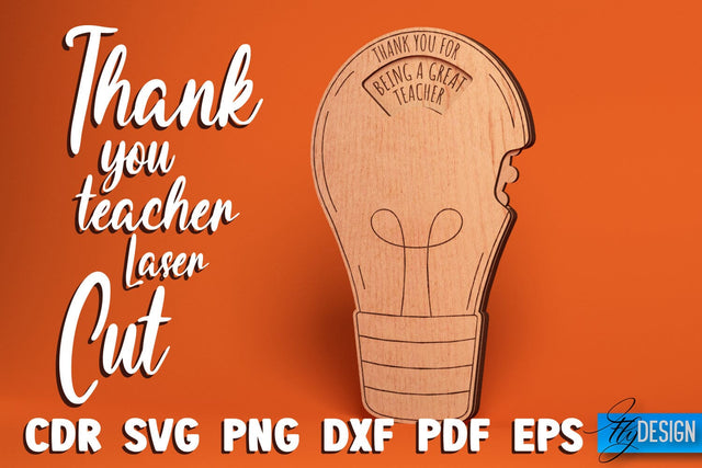 Thank You Teacher Laser Cut SVG | Teacher SVG Design | CNC Files SVG Fly Design 