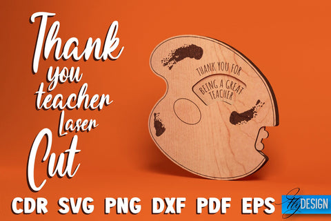 Thank You Teacher Laser Cut SVG | Teacher SVG Design | CNC Files SVG Fly Design 
