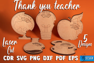 Thank You Teacher Laser Cut SVG | Teacher SVG Design | CNC Files SVG Fly Design 