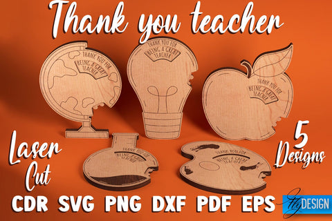 Thank You Teacher Laser Cut SVG | Teacher SVG Design | CNC Files SVG Fly Design 