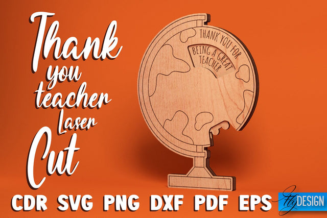 Thank You Teacher Laser Cut SVG | Teacher SVG Design | CNC Files SVG Fly Design 