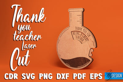 Thank You Teacher Laser Cut SVG | Teacher SVG Design | CNC Files SVG Fly Design 
