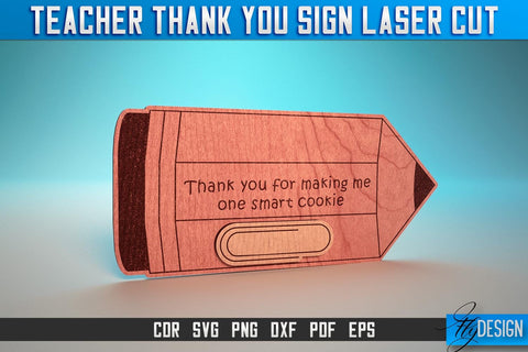 Thank You Teacher Sign Laser Cut SVG Bundle | Customizable Design SVG Fly Design 