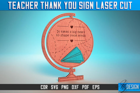 Thank You Teacher Sign Laser Cut SVG | Teacher Laser Cut SVG Design | CNC Files SVG Fly Design 