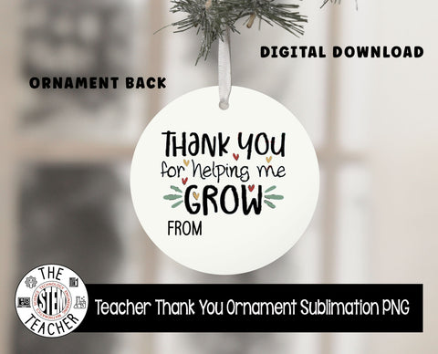 Thank you Teacher Sublimation Circle PNG | Teacher gift | Teacher Ornament | Teacher keyring Sublimation The STEM Teacher 