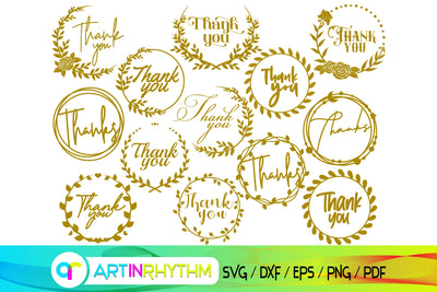 Thank you, thank you svg bundle, printable greeting card SVG Artinrhythm shop 