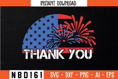 thank you usa flag T-Shirt Design SVG Nbd161 
