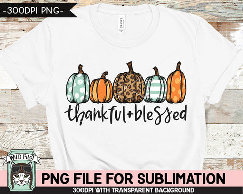 Thankful and Blessed SUBLIMATION design PNG, Leopard Pumpkin png file, Patchwork Pumpkin sublimation, Fall png, Autumn png, Halloween png, Thanksgiving png Sublimation Wild Pilot 