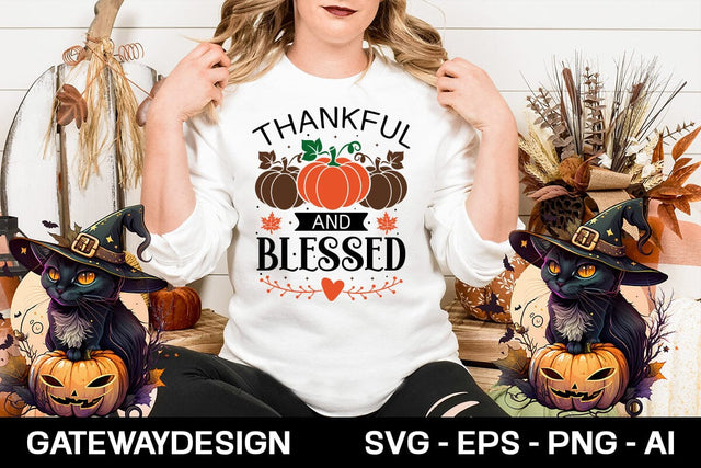 Thankful And Blessed Svg Design SVG designmaster24 