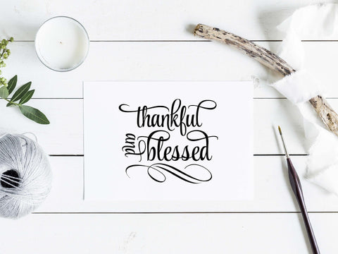 Thankful and blessed | Thanksgiving cut file SVG TheBlackCatPrints 