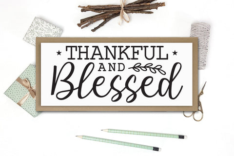 Thankful and Blessed | Thanksgiving Sign SVG SVG CraftLabSVG 