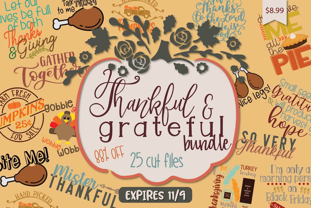 Thankful and Grateful Bundle Bundle So Fontsy Design Shop 